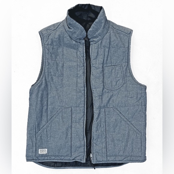 Vintage men’s Façonnable reversible vest in chambray and waxed cotton. Size M - Picture 2 of 4